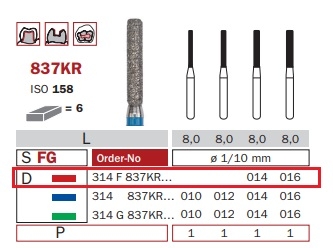 Diaswiss 837KR červená, 6ks/balení