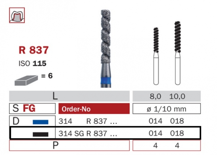 Diaswiss R 837 čierna, 6ks/balenie