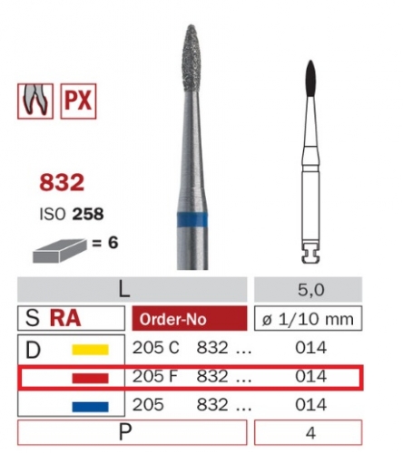 Diaswiss 832 červená, 6ks/balenie