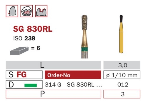 Diaswiss SG 830RL zelená, 6ks/balenie