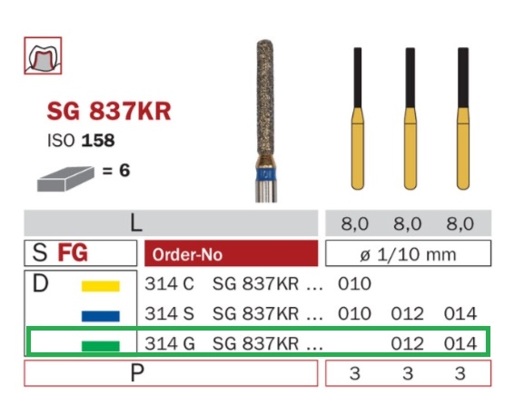 Diaswiss SG 837KR zelená, 6ks/balenie