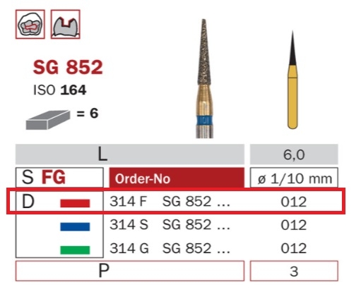 Diaswiss SG 852 červená, 6ks/balenie