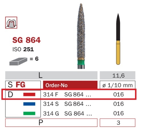 Diaswiss SG 864 červená, 6ks/balenie