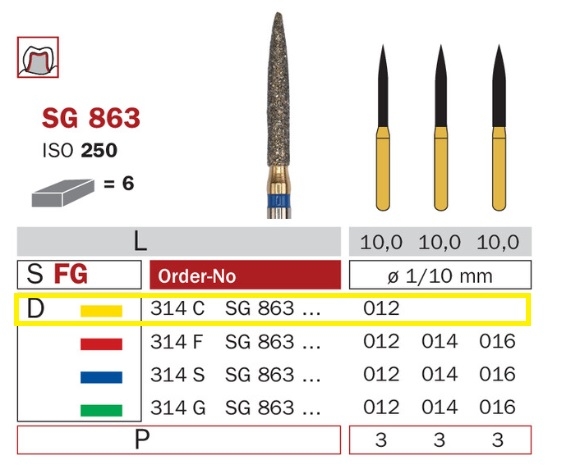 Diaswiss SG 863 žltá, 6ks/balenie