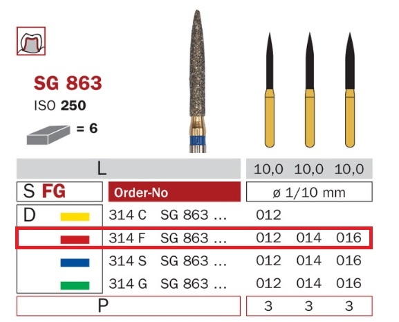 Diaswiss SG 863 červená, 6ks/balenie