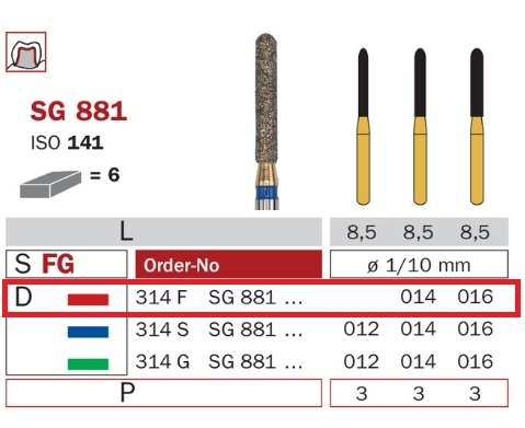 Diaswiss SG 881 červená, 6ks/balenie