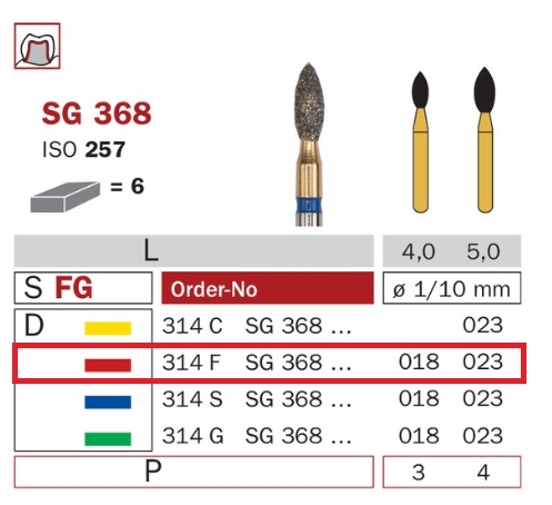 Diaswiss SG 368 červená, 6ks/balenie