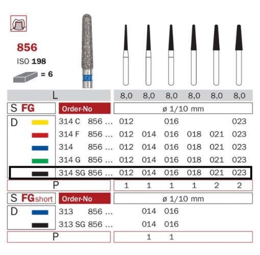 Diaswiss 856 černá, 6ks/balení