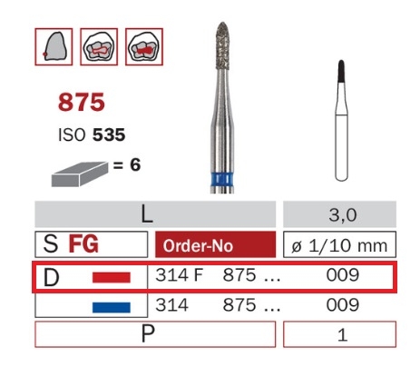 Diaswiss 875 červená, 6ks/balenie