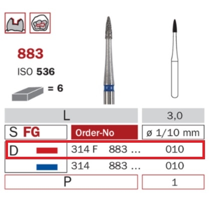 Diaswiss 883 červená, 6ks/balení