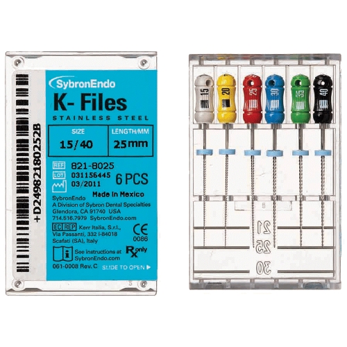 KERR K-files - ruční nástroje 25 mm, 6 ks