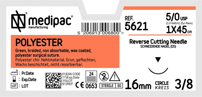 MEDIPAC Polyester - USP 5/0, EP 1.0
