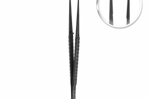 ORIMED Microsurgical tweezer, straight, black ceramic coated, 15.5 cm