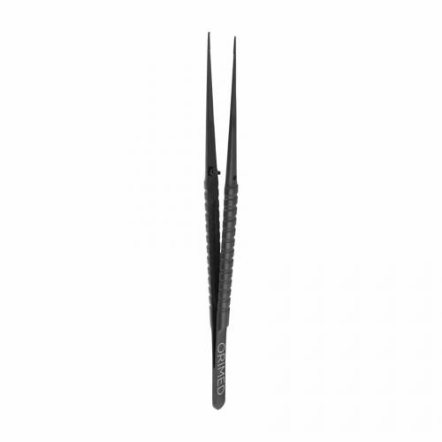 ORIMED Microsurgical tweezer, straight, black ceramic coated, 15.5 cm